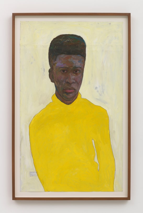 Amoako Boafo Yellow Turtleneck, 2018 Oil on paper 39.37 x 43.31 in (100 x 110 cm)