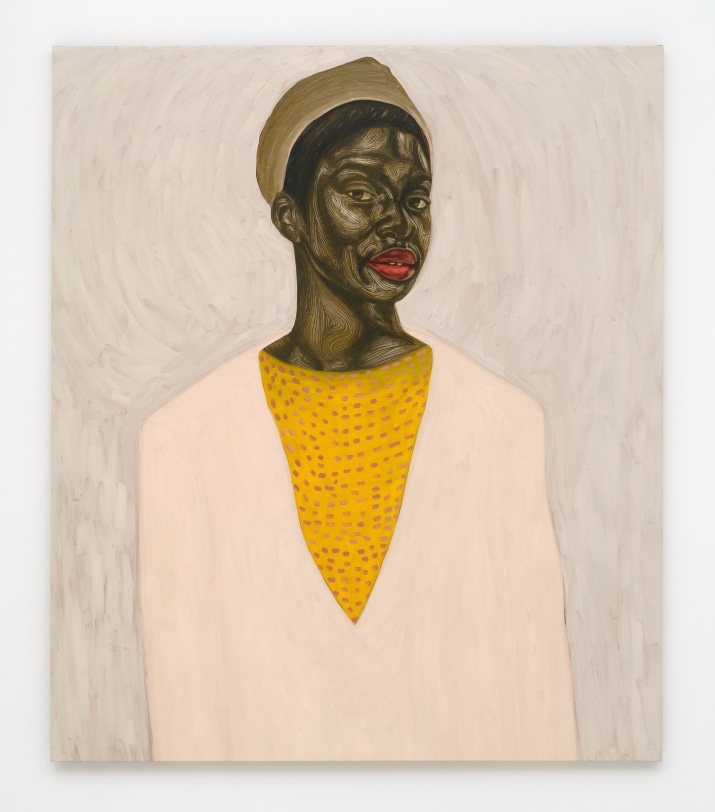 Collins Obijiaku Green Scarf, 2022 Oil and charcoal on canvas 75.5 x 64.5 in (191.8 x 163.8 cm)