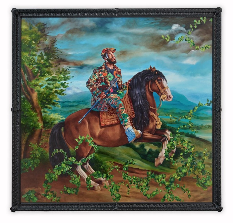 Kehinde Wiley Equestrian Portrait of Philip IV, 2017 Oil on canvas 114 x 118 in (289.6 x 299.7 cm) Collection of Philbrook Museum of Art, Tulsa, Oklahoma
