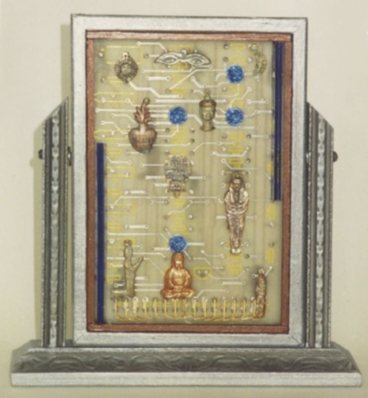 Betye Saar Reverence and Reflection, 1993 Mixed media assemblage 7.25 x 7 x 1.75 in (18.4 x 17.8 x 4.4 cm)