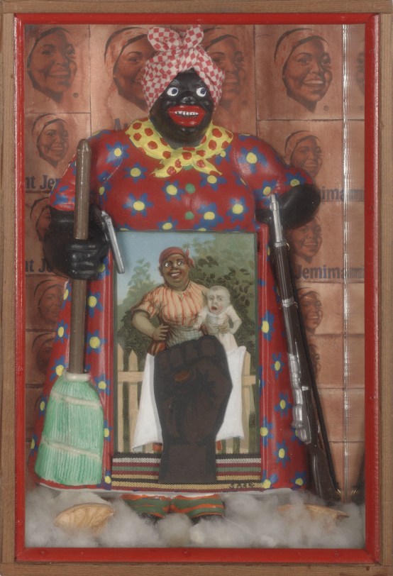 Betye Saar The Liberation of Aunt Jemima, 1972 Mixed media assemblage 11.75 x 8 x 2.75 in (29.8 x 20.3 x 7.0 cm) Collection of the Berkeley Art Museum; purchased with the aid of funds from the National Endowment for the Arts (selected by The Committee for the Acquisition of Afro-American Art)