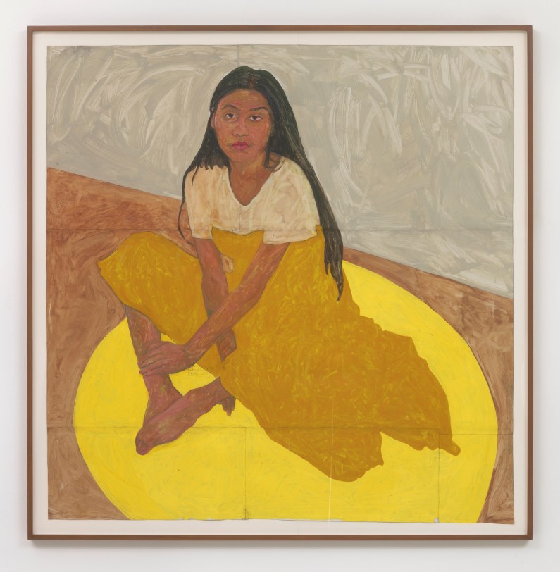 Amoako Boafo Yellow Dress, 2018 Oil on paper 70.87 x 70.87 in (180 x 180 cm)