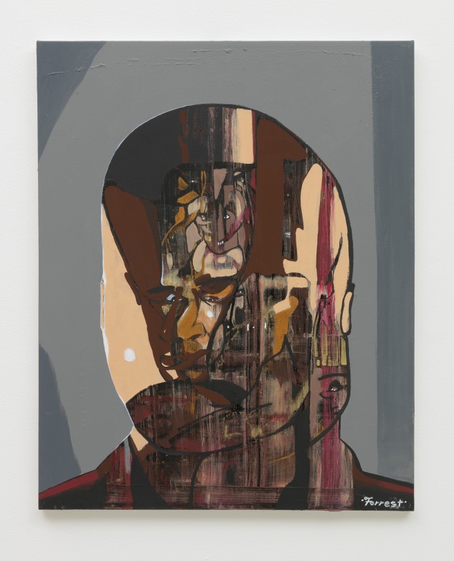 Forrest Kirk Mugshot, 2018 Acrylic, gorilla glue on canvas 30 x 24 in (76.2 x 61.0 cm)