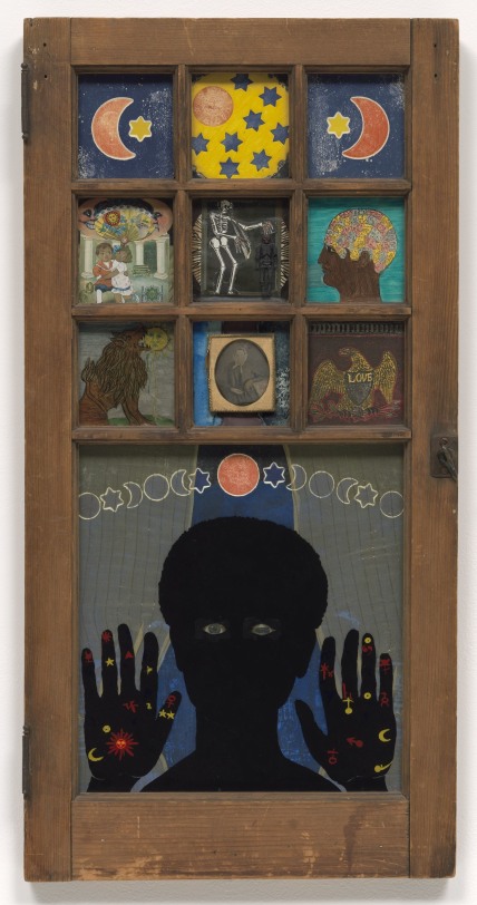 Betye Saar Black Girls Window, 1969 Mixed media assemblage 35.75 x 18 x 1.5 in (90.8 x 45.7 x 3.8 cm) Collection of the Museum of Modern Art, New York: The Modern Women's Fund and Committee on Painting and Sculpture Funds