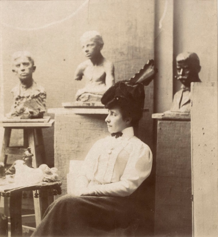 Constantin Br&acirc;ncuşi - Otilia Cosmutza B&ouml;l&ouml;ni in Brancusi's Studio, 1910 Gelatin silver print ; Bruce Silverstein Gallery