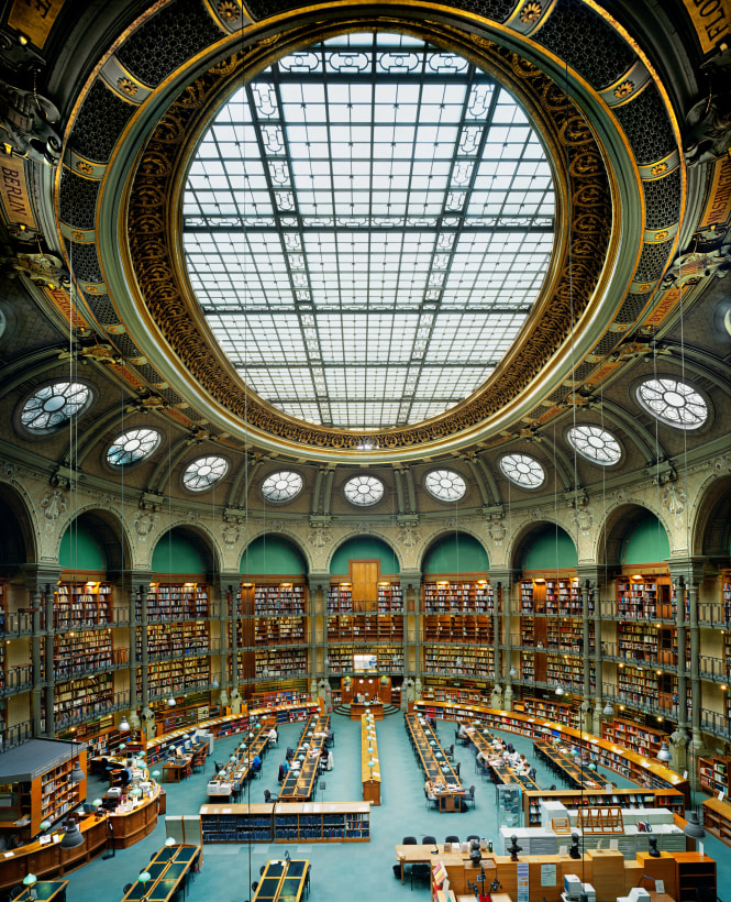 Ahmet Ertuğ - Bibliotheque Nationale de France, Oval Hall, Paris, 2008 Chromogenic print ; Bruce Silverstein Gallery