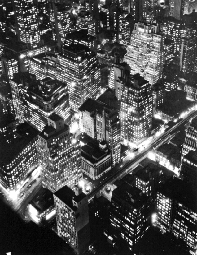 Berenice Abbott - New York at Night, 1932  | Art Basel 2020 | Bruce Silverstein Gallery