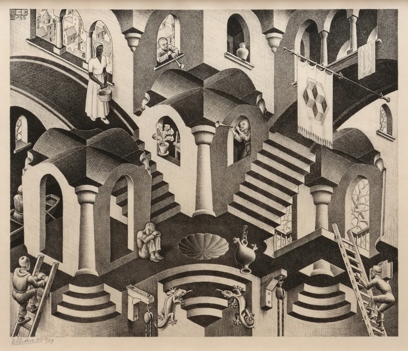 M.C. Escher -  Convex and Concave, 1955  | Art Basel 2020 | Bruce Silverstein Gallery