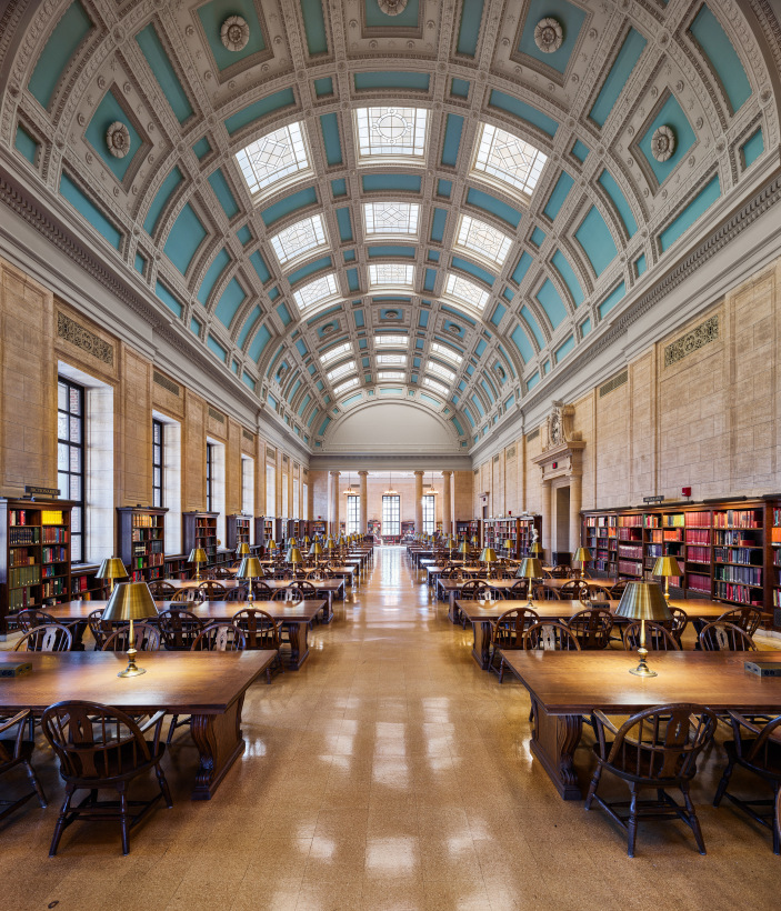 Ahmet Ertuğ - Widener Library, Loker Reading Room, Harvard University, Cambridge, MA, 2020 Chromogenic print ; Bruce Silverstein Gallery