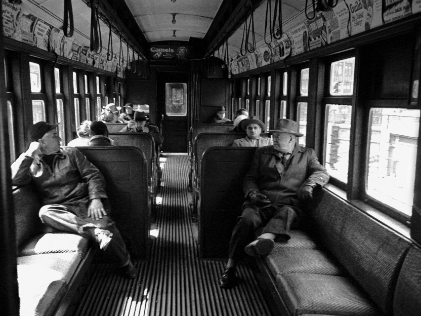 Inside train car by Vivian Cherry
