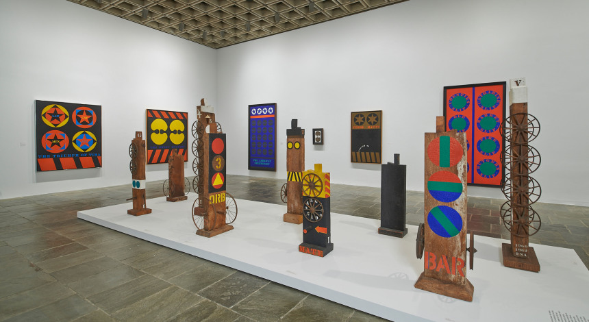 Installation view of Robert Indiana: Beyond LOVE at the Whitney Museum of American Art, 2013