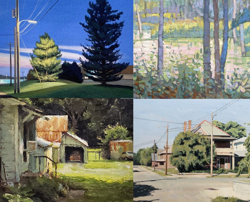Christopher Burk, Mark Gingerich, Cody Heichel, and Richard Lillash at The Allen County Art Museum From Fields to Facades: Ohio Landscapes