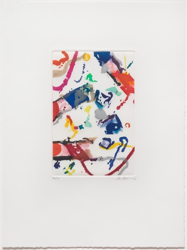 Sam Francis, Untitled 1990, Signed aquatint print