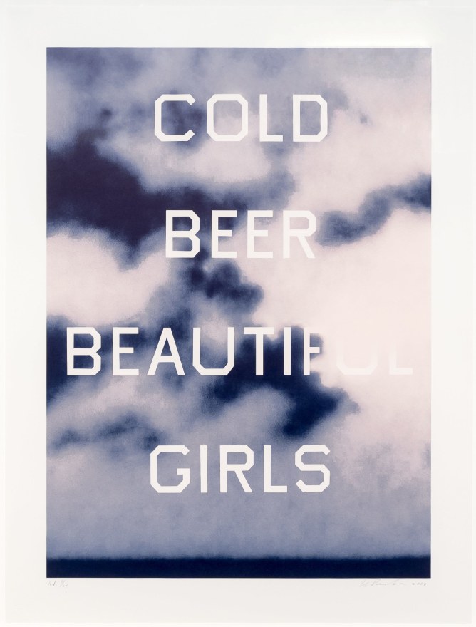 Ed Ruscha, Cold Beer Beautiful Girls, Lithograph