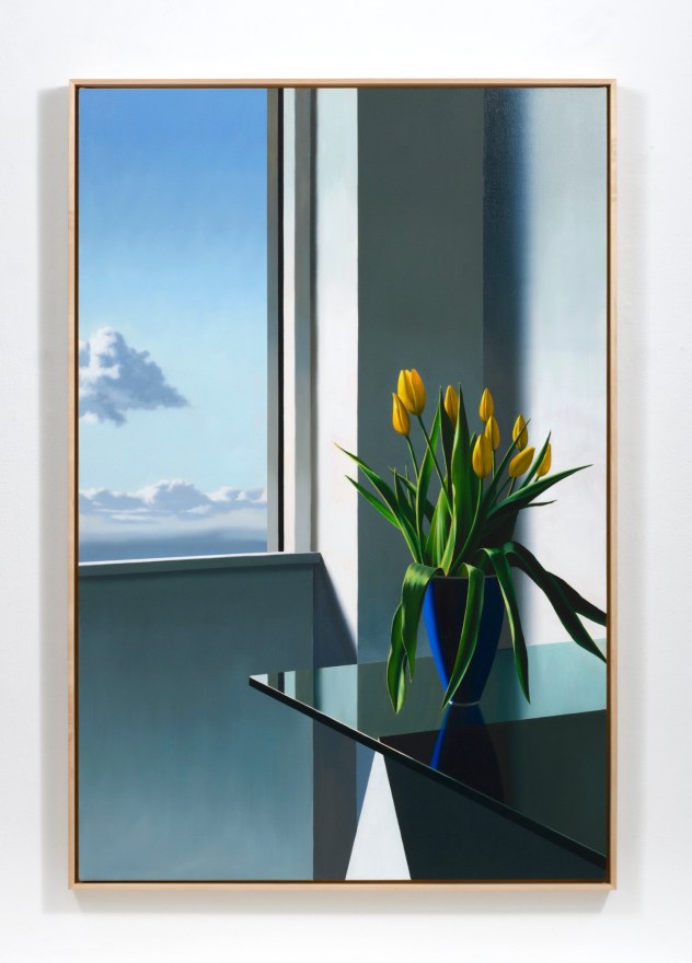 Bruce Cohen, Tulips on Glass Table, 2019