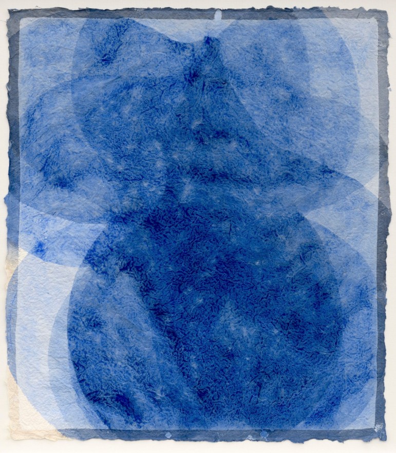 Marc Katano, Indigo, 2018, Acrylic on nepalese paper