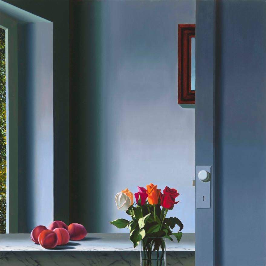 Bruce Cohen, Interior with Peaches and Roses, Oil on canvas
