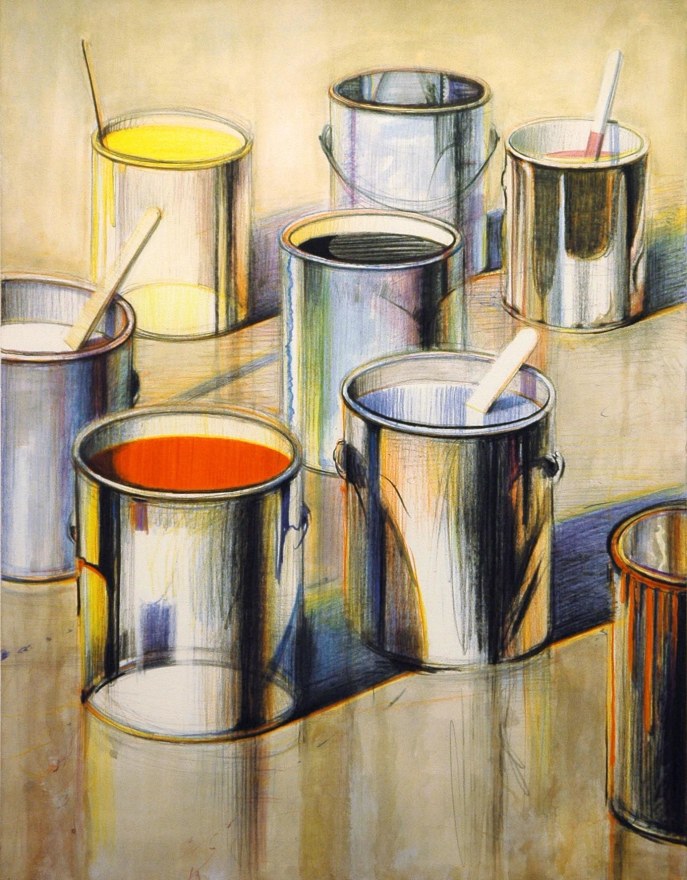 Wayne Thiebaud, Paint Cans, Lithograph