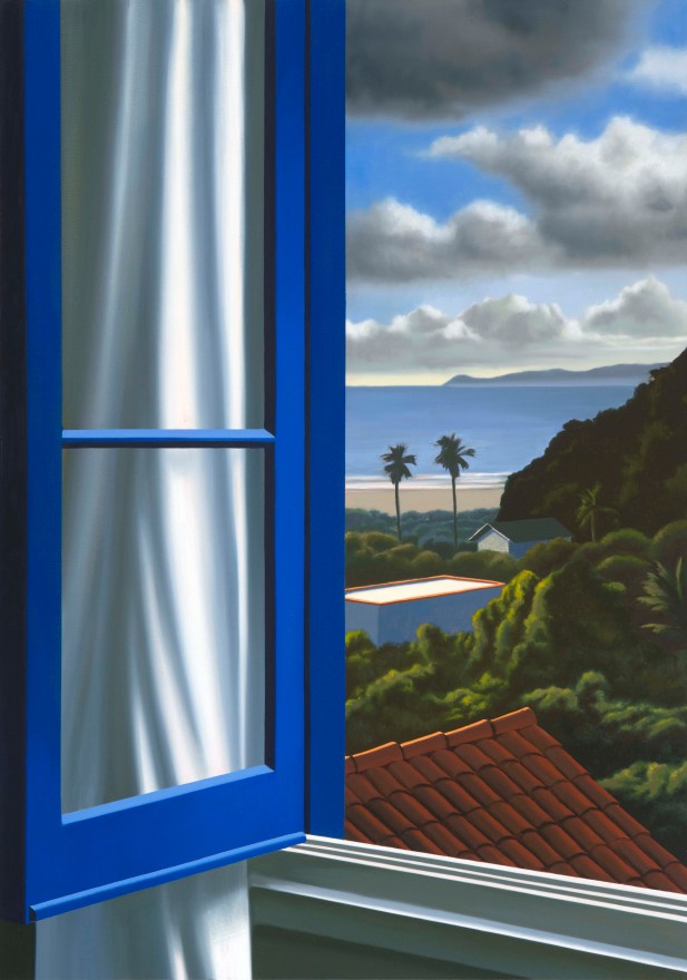 Bruce Cohen, Blue Window with View from Adelaide Street, Oil on canvas