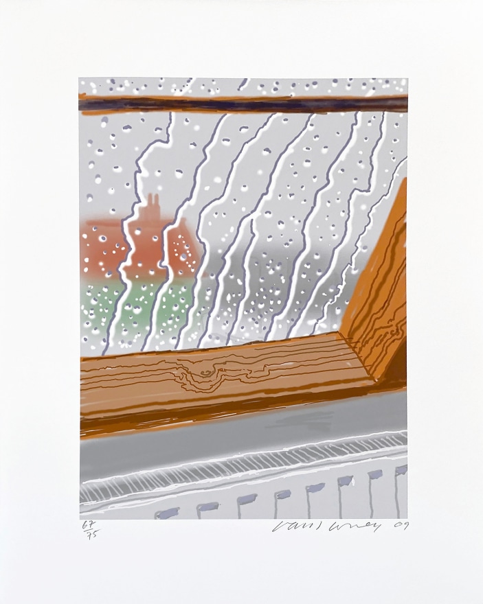 David Hockney, Rain on the Studio Window