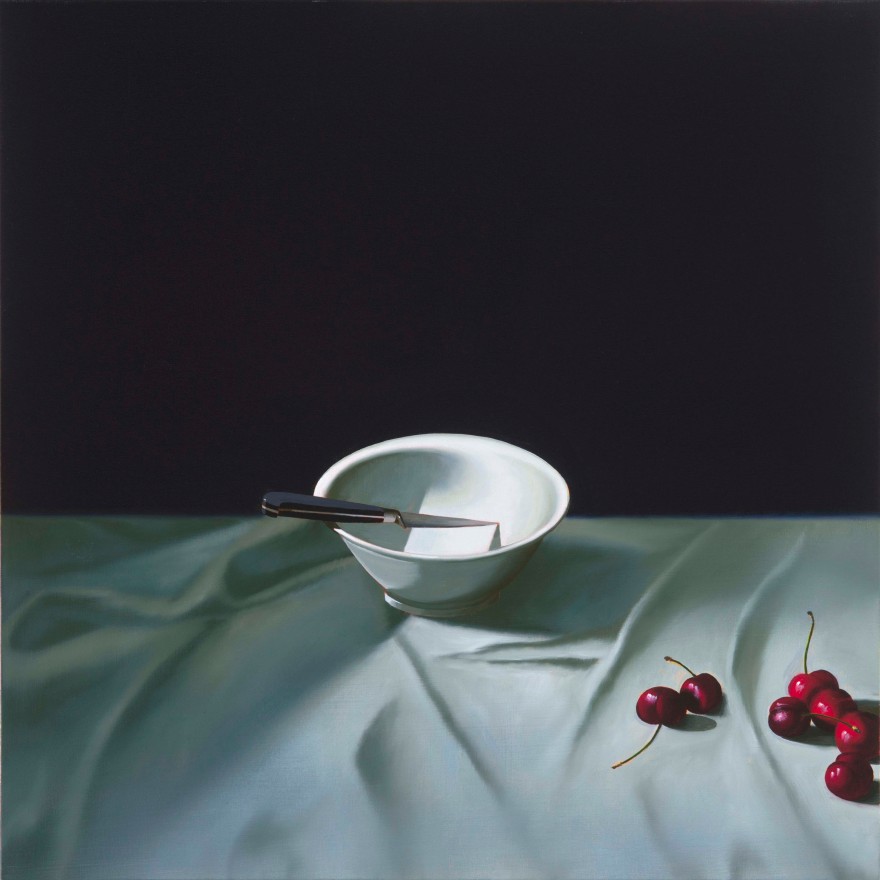 Bruce Cohen, Still Life with Knife in Bowl and Cherries, Oil on canvas
