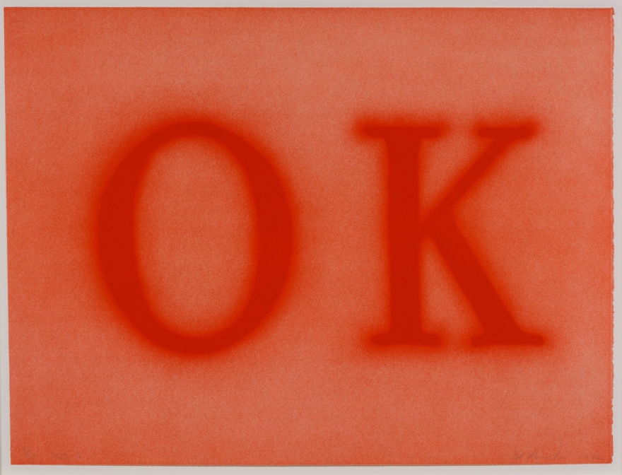 Ed Ruscha, OK (State II) 1990, Signed Lithograph
