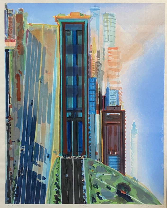 Wayne Thiebaud Hill Street, 1987 Woodcut 37 x 24 inches Edition of 200 Signed and numbered