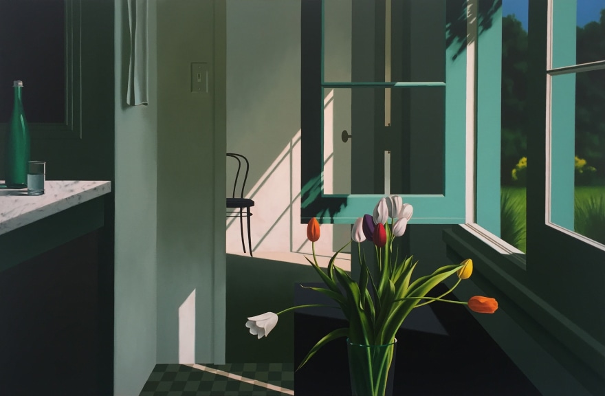 Bruce Cohen, Interior with Tulips, 2016, Still life, painting, Oil on canvas