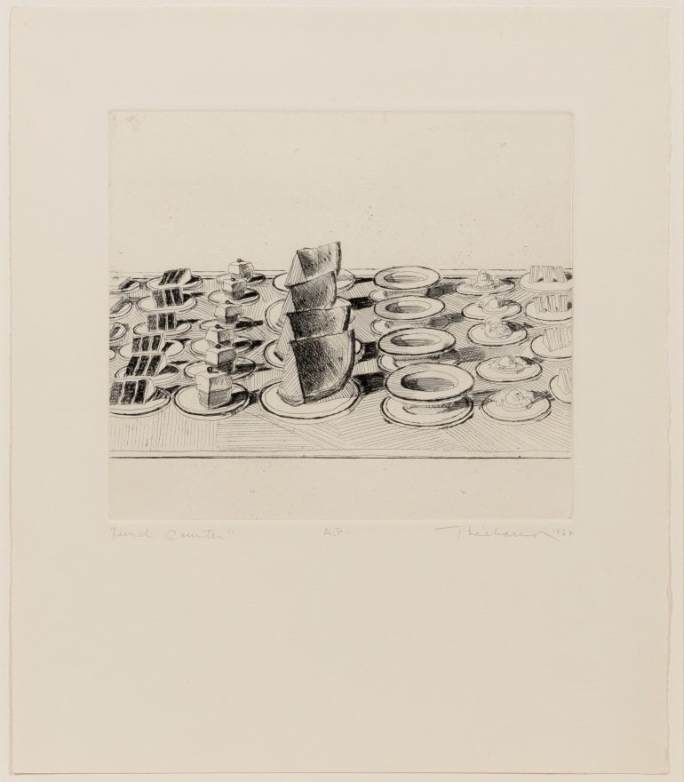 Wayne Thiebaud, Lunch Counter, from Delights, etching