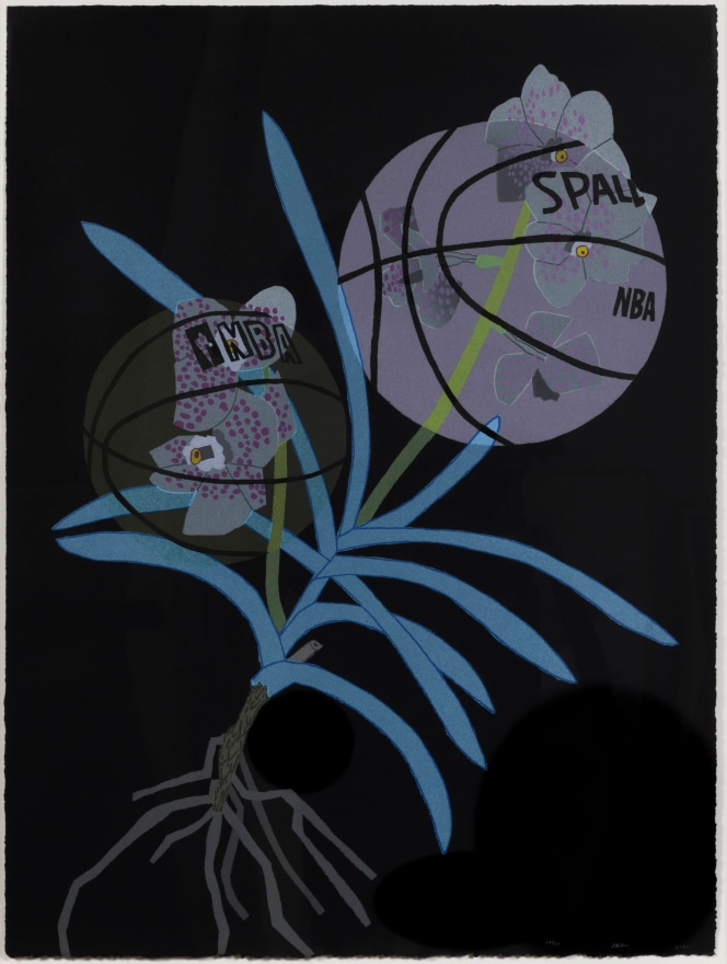 Jonas Wood, Double BasketBall Orchid 2 (State III), 2020, Lithograph