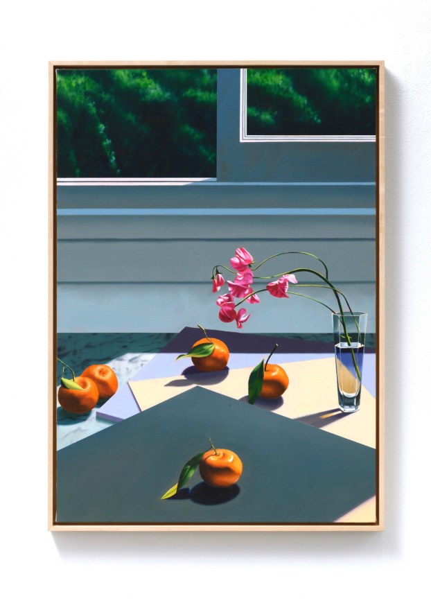 Bruce Cohen, Interior with Sweet Peas and Tangerines