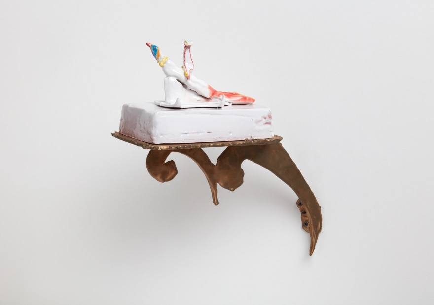 Alessandro Pessoli Little Rider, 2012 Painted majolica and bronze 7 x 10 x 6.5 in 17.8 x 25.4 x 16.5 cm (AP18.004)