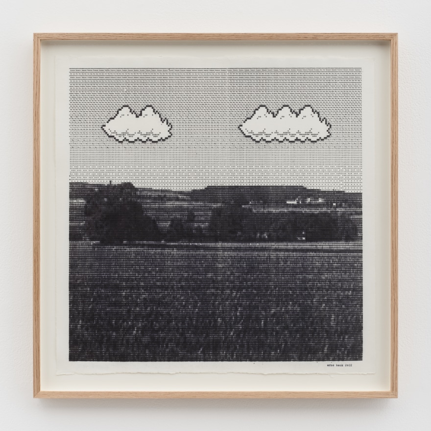 Arno Beck Untitled, 2022 Typewriter drawing on paper 20 3/4 x 20 3/4 x 1 1/4 in (framed) 52.7 x 52.7 x 3.2 cm (framed) (ABE22.018)
