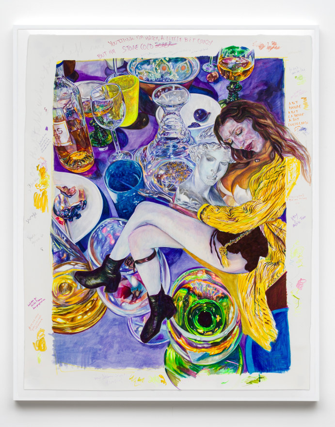 Giulia Messina Stone cold sober, 2025 Markers and ink on paper 59 x 47 7/8 in 150 x 121.5 cm (GME25.007)