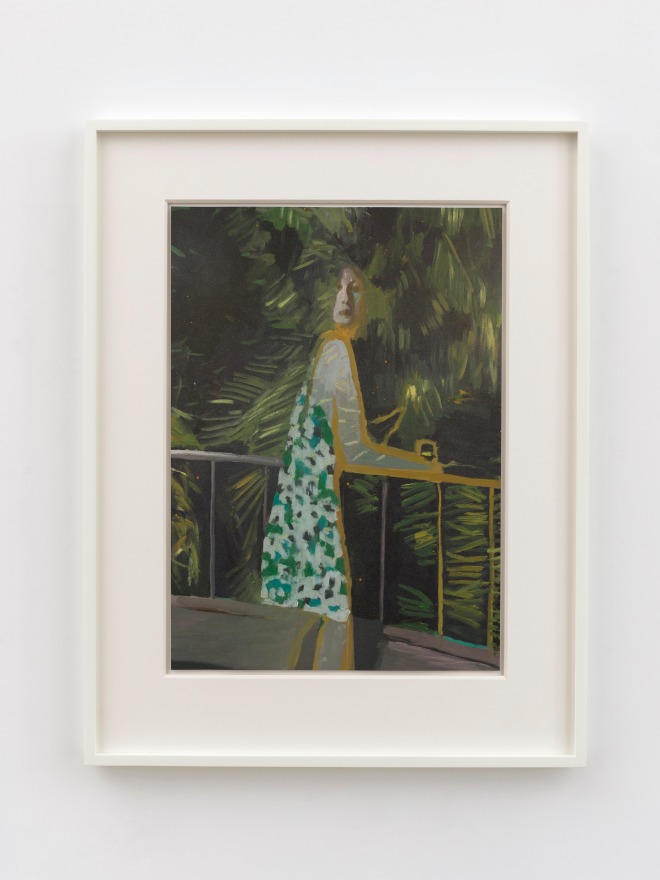 Jonathan Wateridge Balcony, 2025 Oil on paper 27 1/8 x 21 1/8 x 1 5/8 in (framed) 68.9 x 53.6 x 4 cm (framed) (JWA25.024)