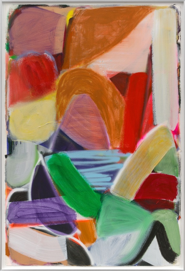 Liliane Tomasko COMPRESSION DECEMBER, 2022 Acrylic and acrylic spray on paper 62 1/2 x 42 1/2 x 1 1/2 in (framed) 158.8 x 108 x 3.8 cm (framed) (LTO23.008)
