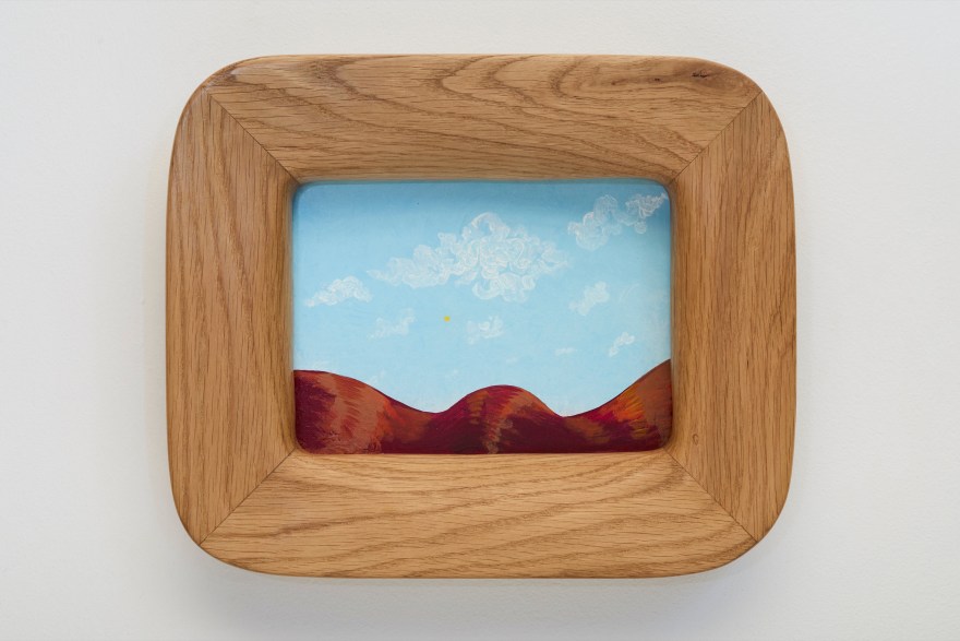 Karel Dicker Red Wild Hillside, 2025 Acrylic on Belgian linen with French oak frame 9 1/2 x 11 1/4 in 24.1 x 28.6 cm (KDI25.001)