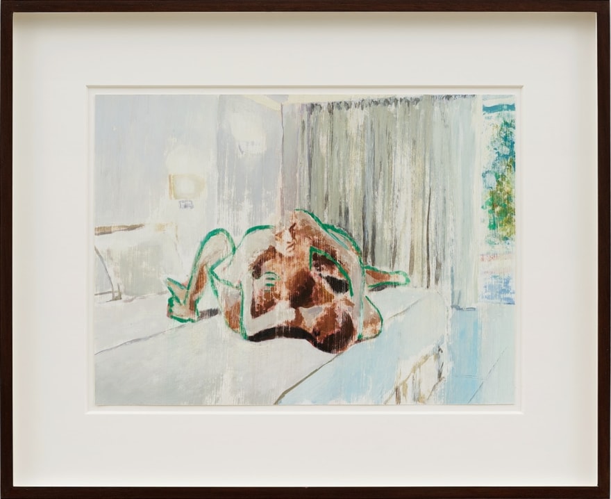Jonathan Wateridge White Room, 2022 Oil on paper 15 x 18 1/2 x 1 5/8 in (framed) 38 x 47 x 4 cm (framed) (JWA22.086)