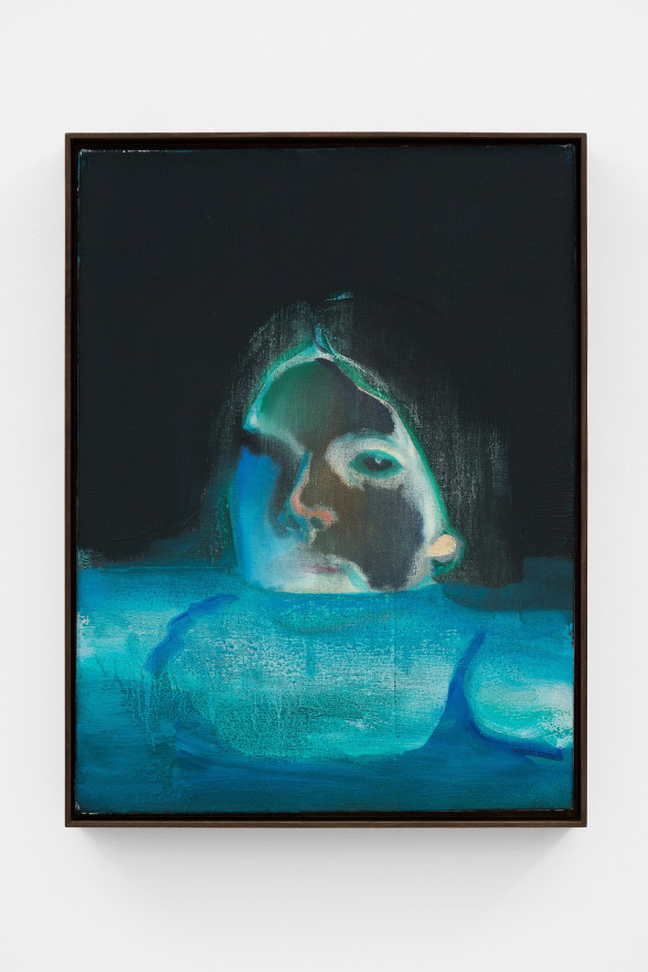 Jonathan Wateridge Head in the Water, 2021 Oil on Canvas 24 3/4 x 18 5/8 x 2 1/2 in (framed) 62.7 x 47.2 x 6.5 cm (framed) 23 5/8 x 17 3/4 in 60 x 45 cm (JWA22.023)