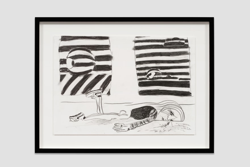 Nel Aerts Never Knock Out, 2022 Graphite on paper 17 5/8 x 23 1/4 in (framed) 44.7 x 59 cm (framed) (NAE23.019)