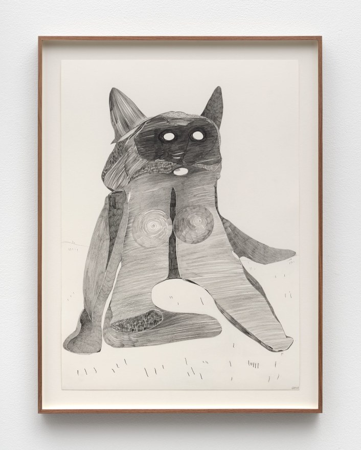 Nicola Tyson Tongue Tip, 2022 Graphite on paper 28 1/2 x 21 1/2 x 1 1/2 in (framed) 72.2 x 54.5 x 3.8 cm (framed) (NTY22.034)