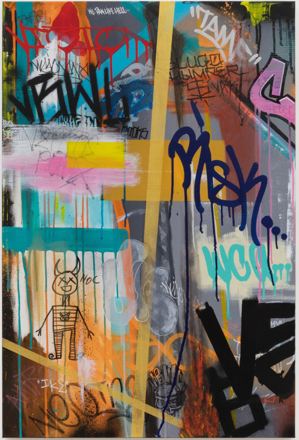Jayme Burtis, The Begging, 2020, Acrylic, ink on canvas, 30 x 24 in (76.2 x 61 cm), JBU20.001