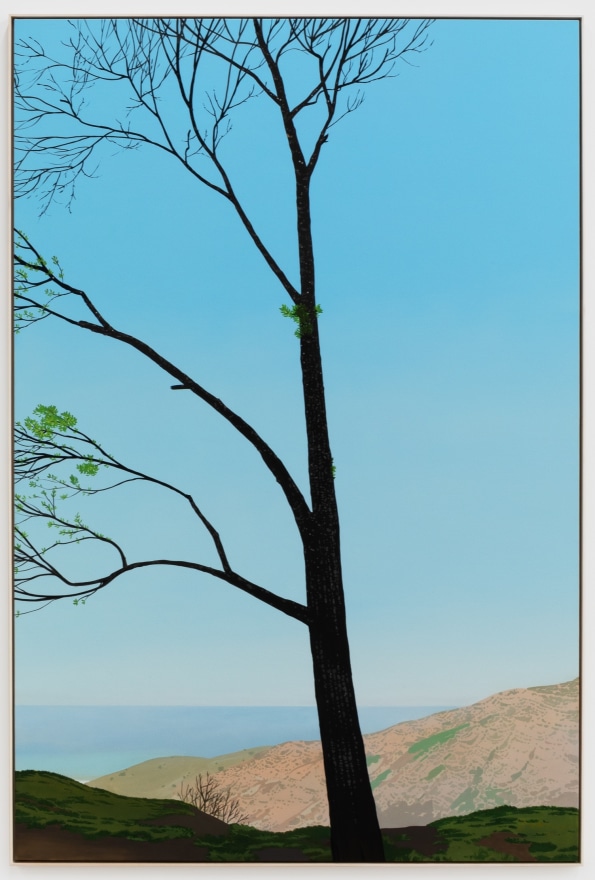 Jake Longstreth, In Malibu (New Growth 1), 2020. Oil on muslin, 85 x 57.25 in, 216 x 145.5 cm (framed). (JLO20.008)