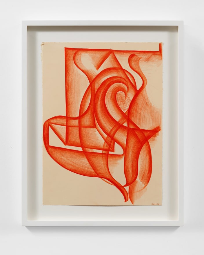 Joanne Greenbaum Untitled, 2016 Colored pencil on paper 19 1/8 x 15 in (framed) 48.6 x 38.1 cm (framed) (JGR22.029)