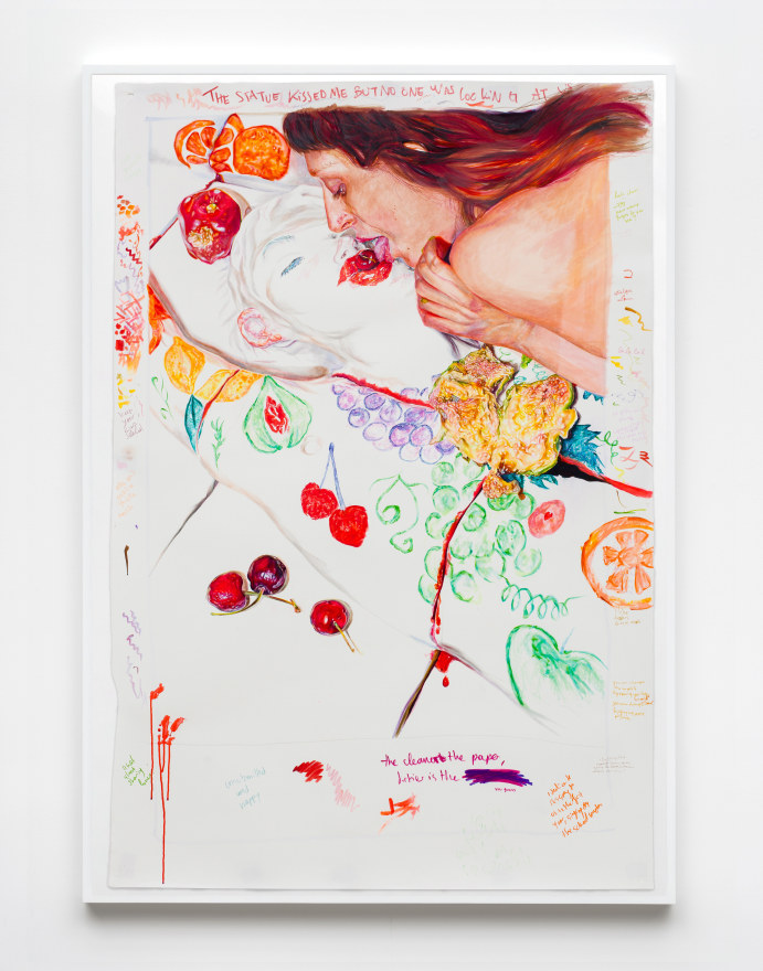 Giulia Messina Broken fig hearted statue, 2025 Markers and ink on paper 59 x 39 3/8 in 150 x 100 cm (GME25.008)