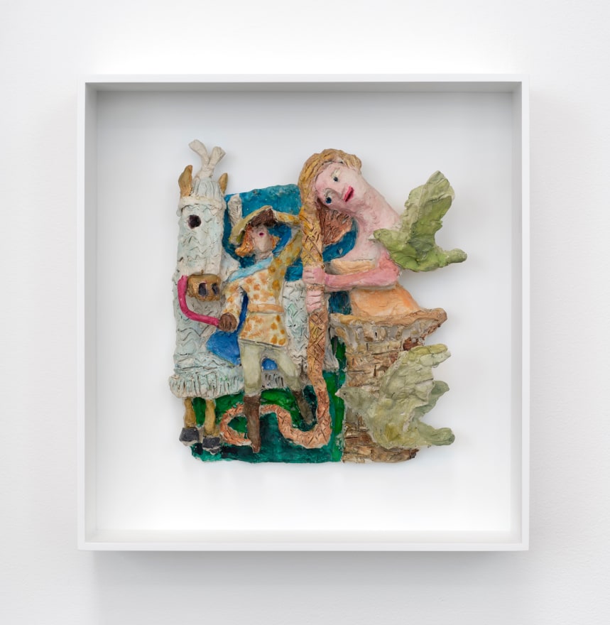 Kyle Staver Rapunzel, 2024 Air dry clay and acrylic 10 x 10 1/2 x 4 in 25.4 x 26.7 x 10.2 cm (KST24.021)