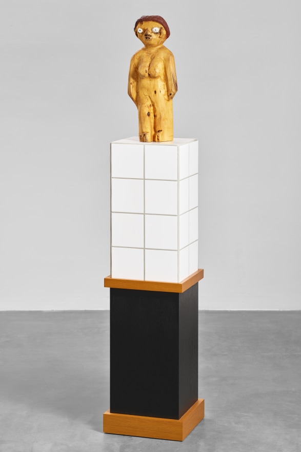 Werner B&uuml;ttner, Damenbad KPX (Lisbeth), 1988, Wood, tiles; Sculpture: 22 7/8 x 9 1/2 x 7 1/8 in (58 x 24 x 18 cm); Pedestal: 51 5/8 x 14 5/8 x 14 5/8 in (131 x 37 x 37 cm); WB88.004