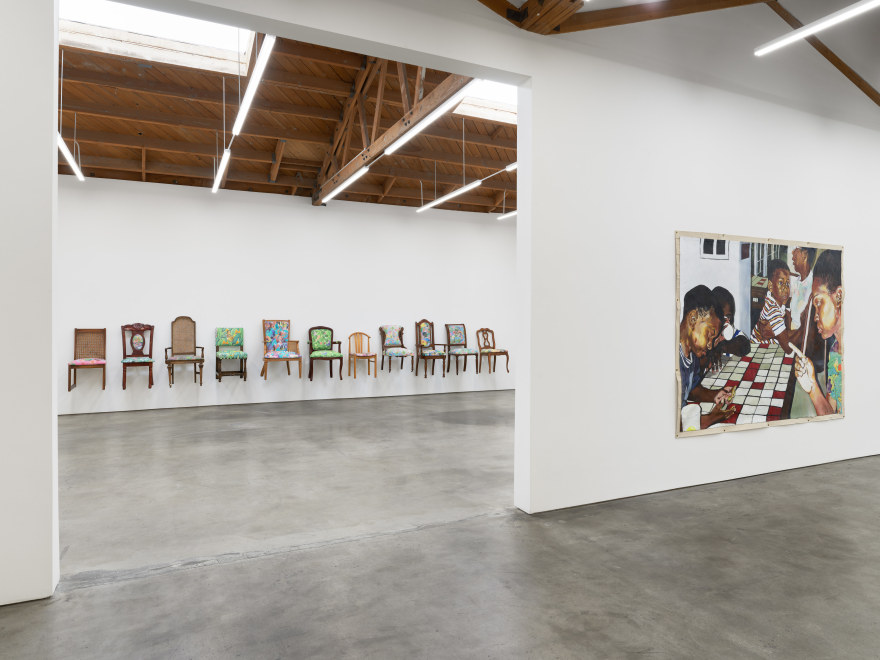 Installation view of Kareem-Anthony Ferreira, Table, Manors, (September 16 - October 15, 2022). Nino Mier Gallery One, Los Angeles.