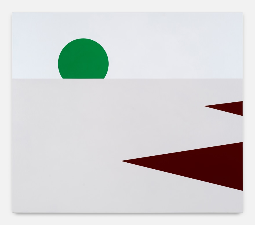 Thomas Wachholz Green Sun, 2022 Red phosphorus and acrylic on canvas 51 1/8 x 59 in 130 x 150 cm (TWA22.044)