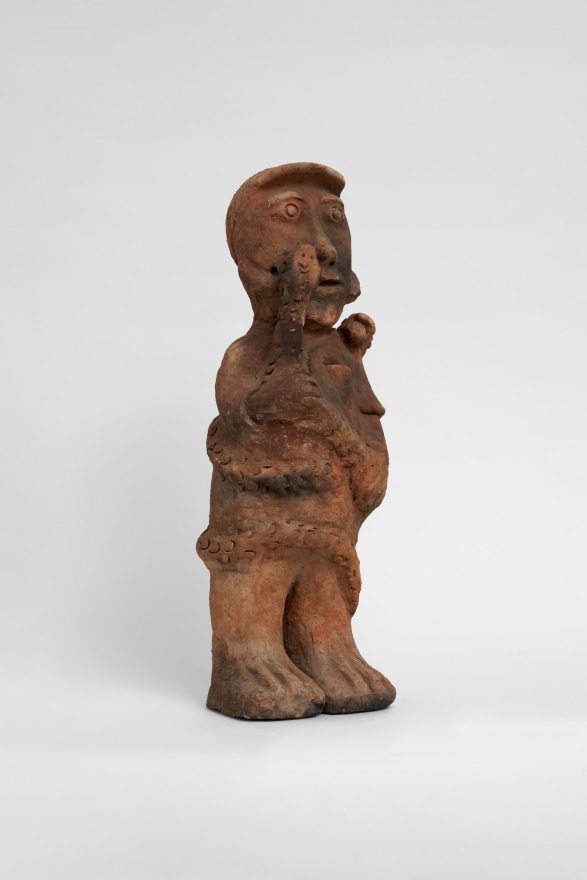 Seyni Awa Camara Snake Man , c. 2000 Fired clay 26 x 9 x 7 3/4 in 66 x 22.9 x 19.7 cm (SAW21.002)